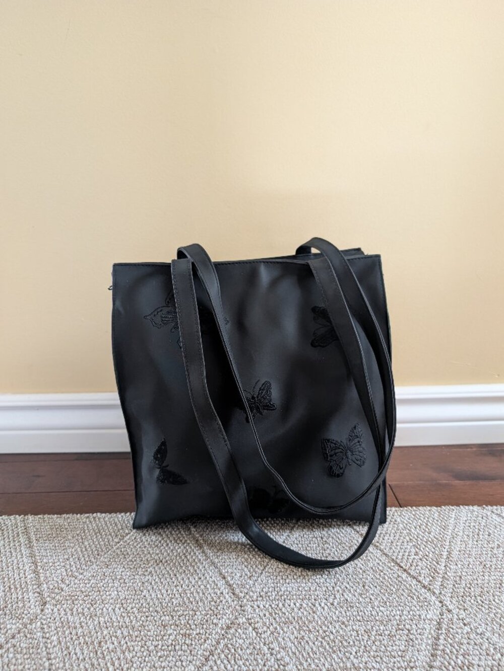 BUTTERFLY PRINT Y2K VINTAGE TOTE BAG